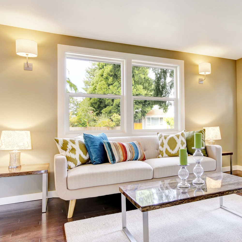 Vinylmax Newton Series windows installed in a bright Colorado home