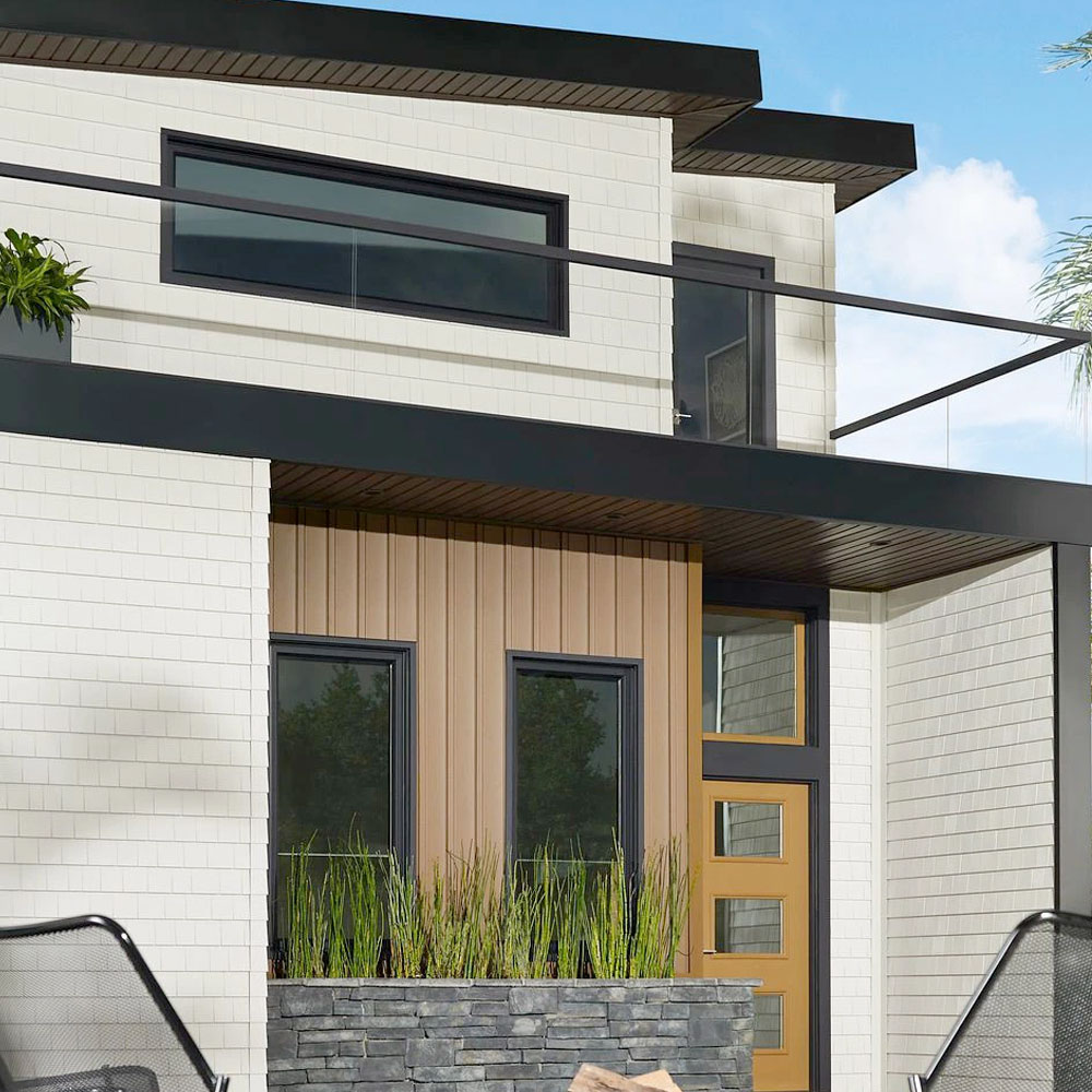 Mastic siding color and texture options on exterior elevations