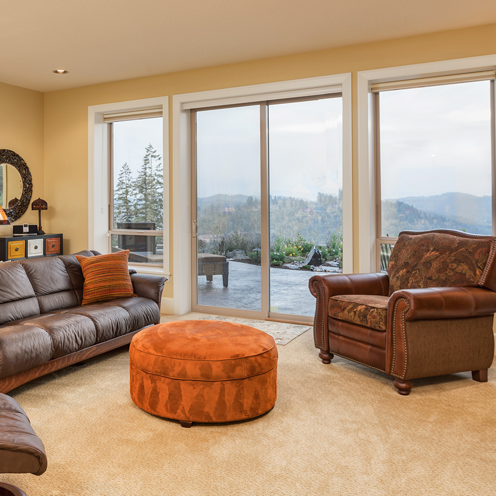 Vinylmax patio door detail showing frame and hardware