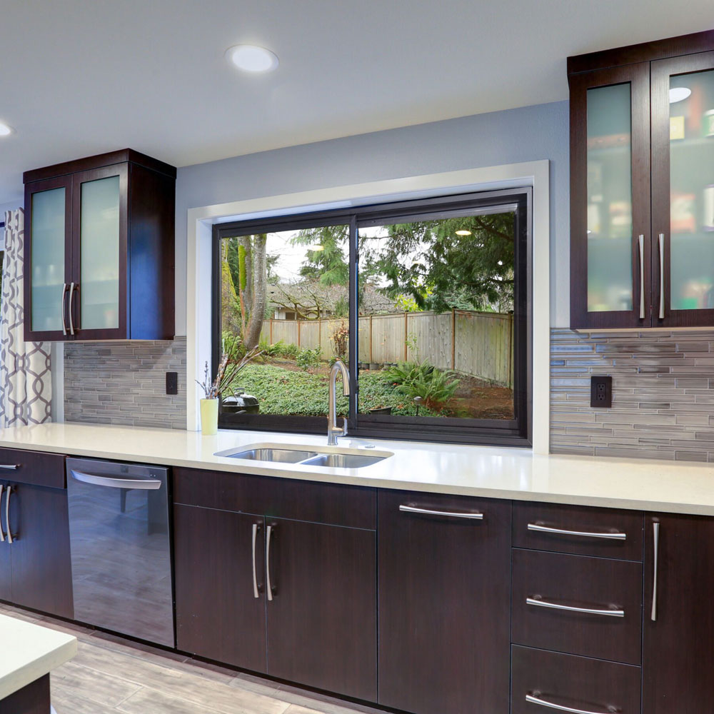 Vinylmax TrueCore Black windows installed in a modern Colorado home